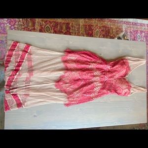 For love and Lemons. Pink and tan long dress. Size small!